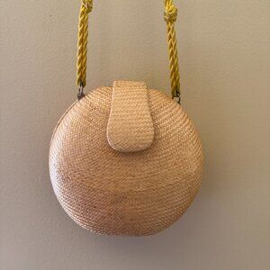 Vintage 70s Raffia Circle Bag